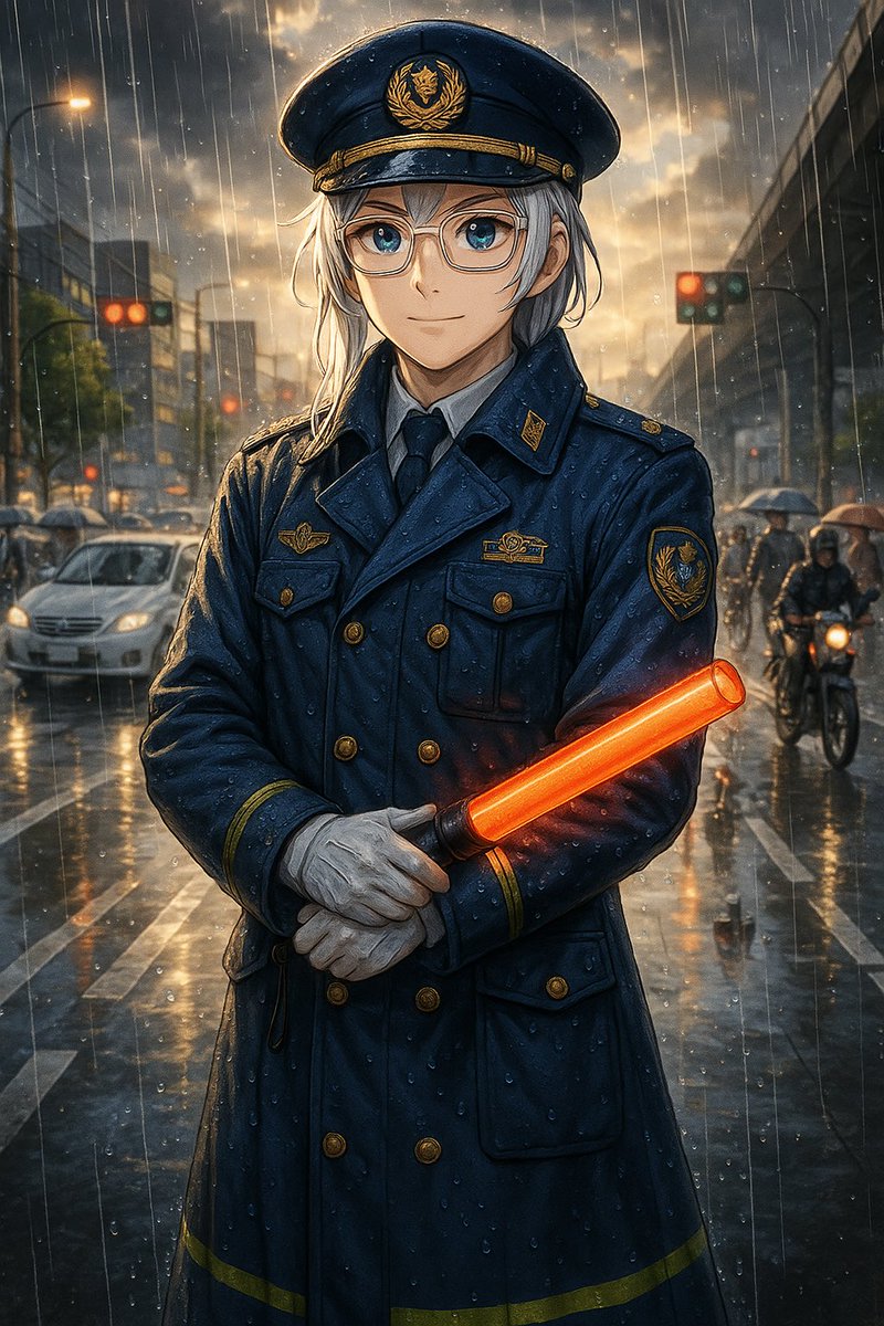 doc_bex's tweet image. こんばんは✌🏻！

11月は死の月です。でも人生はいつもみせてをたのしみです。

みなさん: いつも人生の楽しむですよ！

おげんきで! 🫶🏻🌅😃

#トラフィック #交通巡査 #義務 #安全 #楽しみ #人生 #軽視 #アニメ #マンガ #日本 #二本 #救助員 #雨 #AIイラスト #anime #manga #lifeguard #spirit…