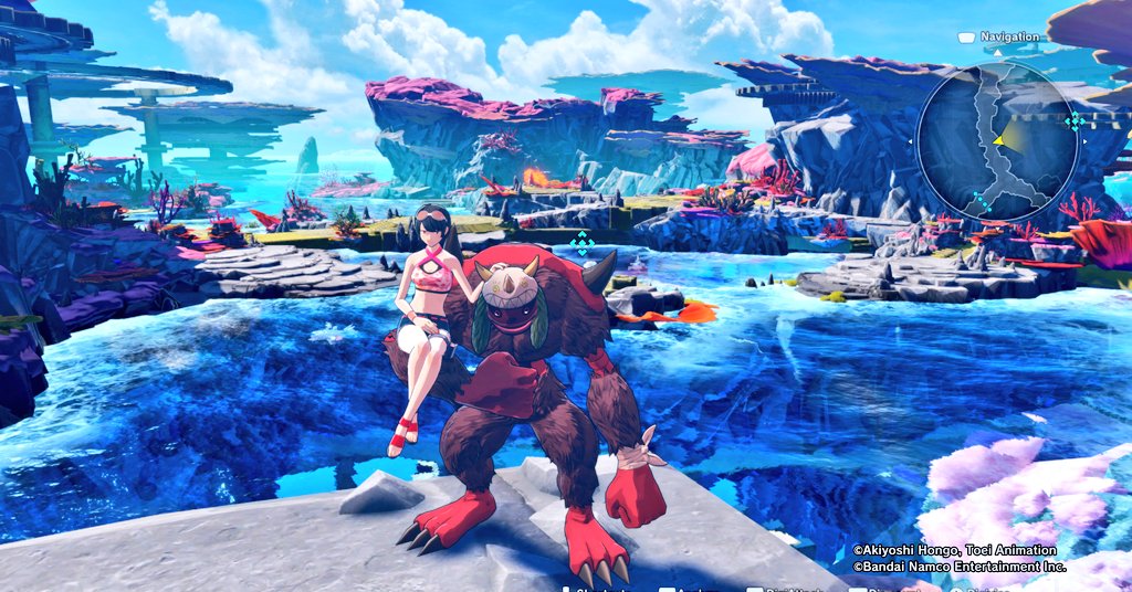 Lo que me encanta de Digimon Story Time Stranger es que hay muchos digimon que a simple vista no parecieran tener montura pero si la tienen 
Además menudas vistas regala el juego en muchos escenarios