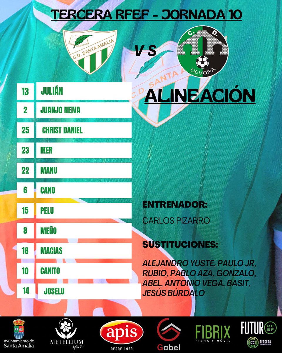 Nuestro equipo de hoy ante el <a href="/CdGevora/">Cʟᴜʙ Dᴇᴘᴏʀᴛɪᴠᴏ Gᴇ́ᴠᴏʀᴀ</a> 

VAMOS VERDES!!!!!