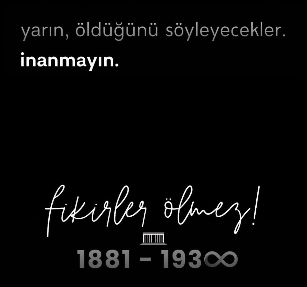 09:05 bizim için o saatte zaman durdu … Bir daha da onun gibisi dünya ya gelmedi..

10 Kasım …
10 suz Kasım 
S10suz Kasım …
#Atatürk #10Kasim