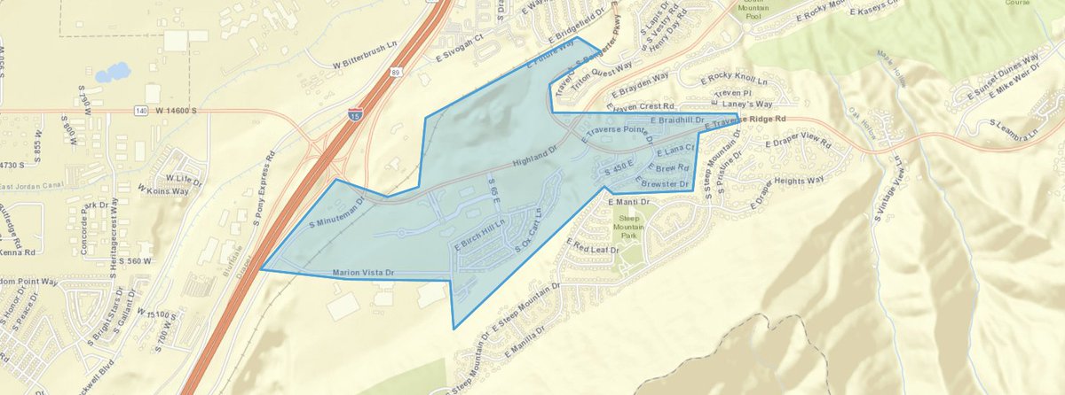 **Water Line Break with Water Shutdown and Road Closure**
A water line break has occurred in the area of Traverse Ridge Rd and Manila Dr. Draper City Water crews are on site. An emergency water shutdown is in place to facilitate the repair. See the attached map of the affected