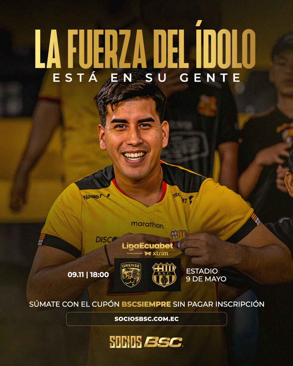 Siempre será nuestra gente ✊🏻💛

🪪 Únete hoy sin costo de inscripción con el cupón 𝐁𝐒𝐂𝐒𝐈𝐄𝐌𝐏𝐑𝐄 ➡️ sociosbsc.com.ec 

#BarcelonaSomosTodos