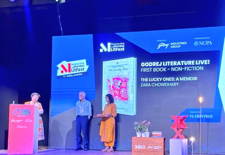 WestlandBooks's tweet image. We are all over the moon as Zara Chowdhary&apos;s The Lucky Ones wins the First Book Non-Fiction Award at @litlivefest!