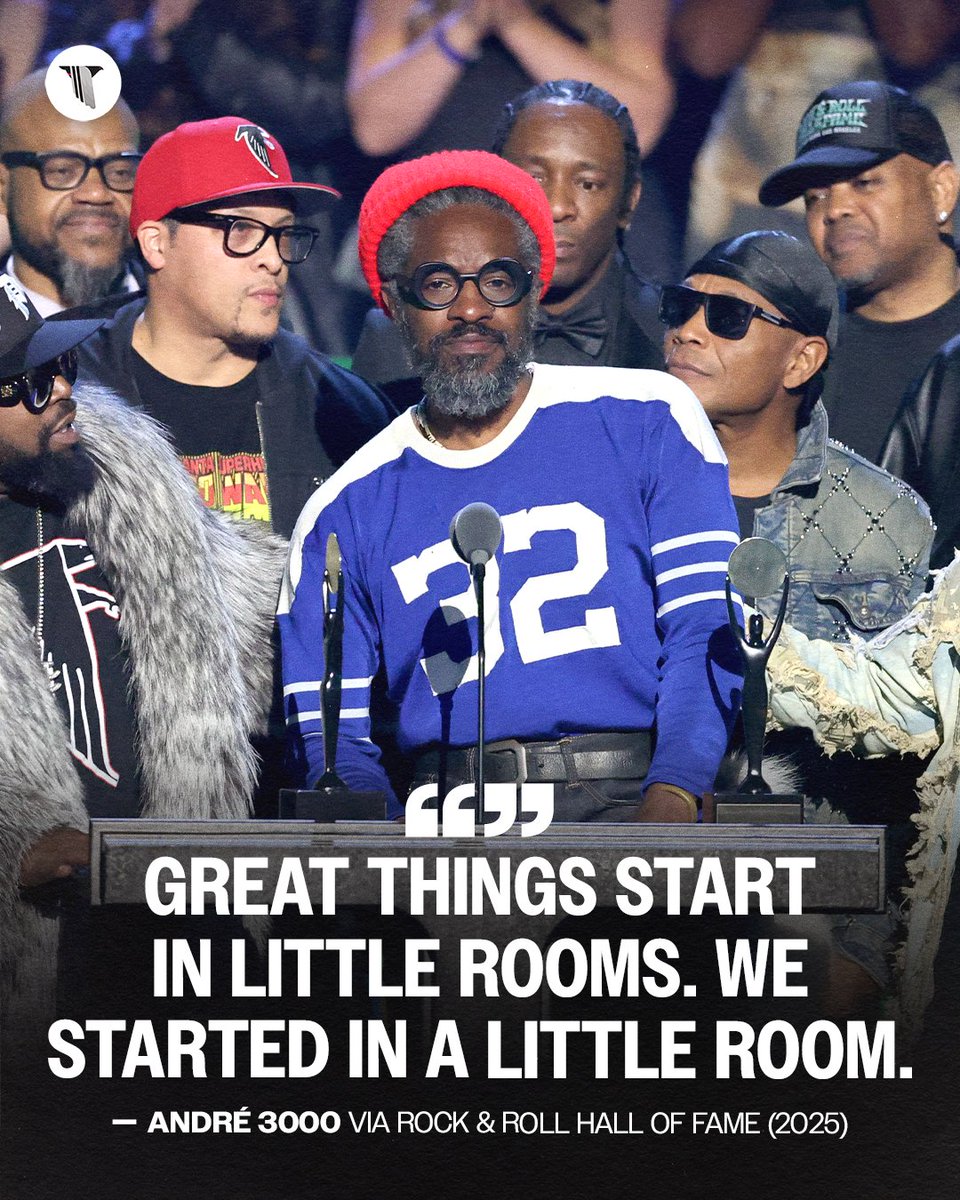 André 3000 shared an unscripted speech during OutKast's Rock &amp; Roll Hall of Fame induction.

"Jack [White] is, man, he’s one of my favorites—we love you, man. But one thing that he said, he said something about little rooms. And we started in a little room. Great things start in
