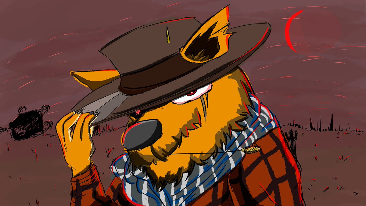 This here is how the story of "The Wanderer" started, with a simple sketch I did in an hour or so. I got obssesed with this character, and I had to do a story with him, along with the help of the amazing artist <a href="/MrTuxdeer/">Mr. Tux</a>