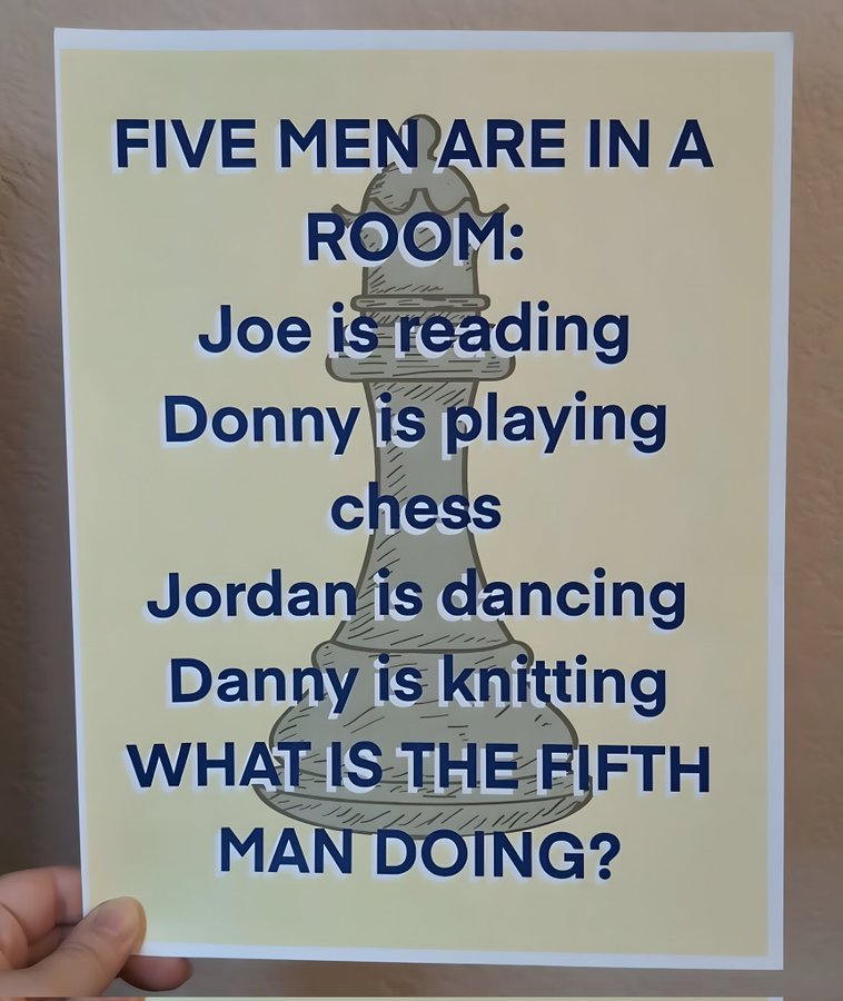 Brain Test: What's the fifth man doing?