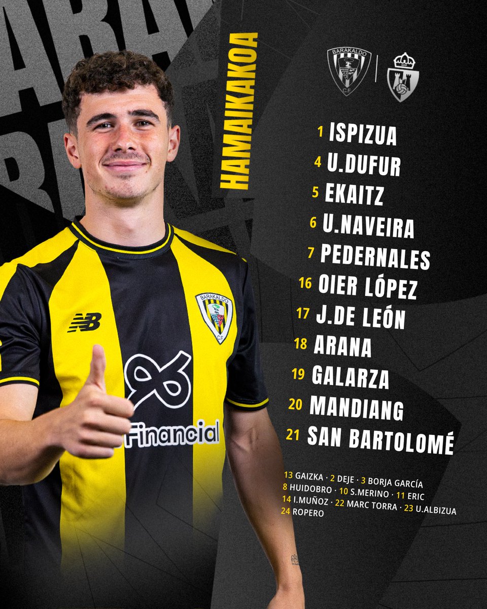 📋 HAMAIKAKOA | #BarakaPonferradina

Los titulares para recibir a la SD Ponferradina ⚔️ 🟡⚫️

#GoazenBaraka