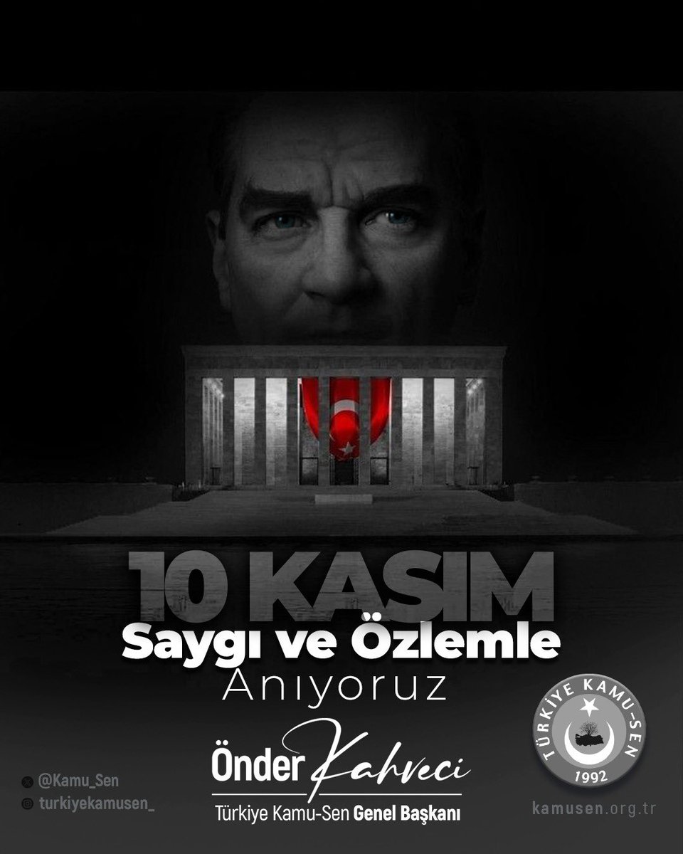 Aramızdan ayrılışının 87. yıldönümünde, ilkeleriyle bizlere ilham kaynağı olmaya devam eden ülkemizin kurucusu Gazi Mustafa Kemal Atatürk’ü rahmet, minnet ve özlemle anıyoruz. 
Ruhu şad, mekânı cennet olsun.
#10Kasım