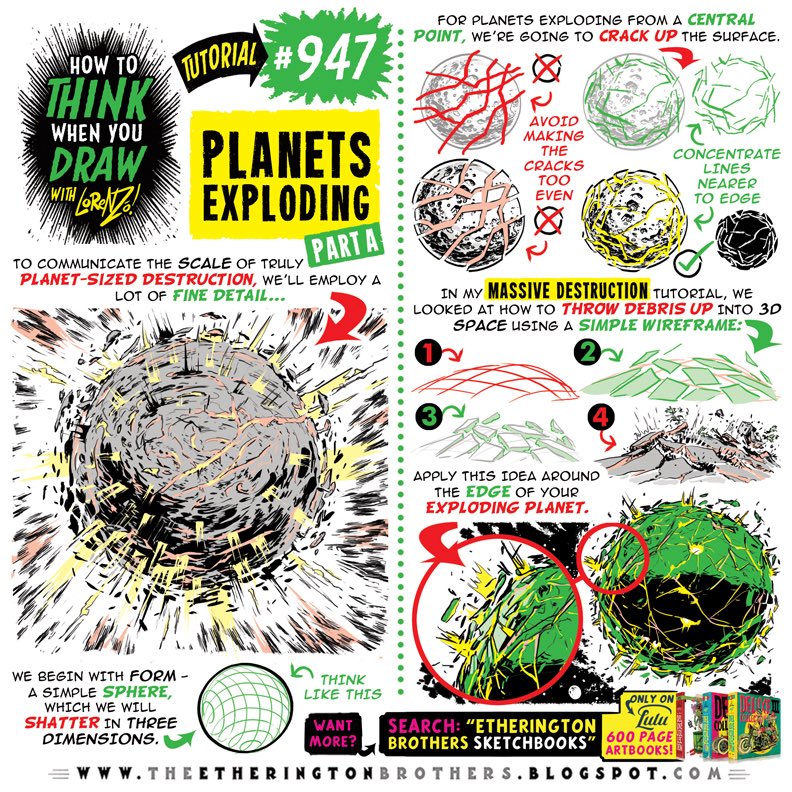 PLANETS EXPLODING pt 1! Come see us at @ThoughtBubbleuk COMIC FESTIVAL on 15th - 16th NOVEMBER! We’ll have the FINAL COPIES of the original print run of our TUTORIALS BOOKS! We’re TABLE C1 in the REDSHIRT HALL - the FIRST TABLE through the MAIN ENTRANCE!