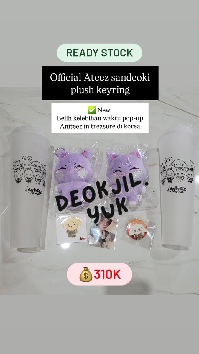deokjilyuk's tweet photo. [READY STOCK]
📍BSD TANGERANG
Official Atrez sandeoki plush keyring : 💰 310,000

Nanti kita kasih freebies tumblernya juga yah~

❌️ Ongkir

#ATEEZ #SAN #산 #ATINY #에이티니 #에이티즈 https://t.co/4H7i1XlPgU