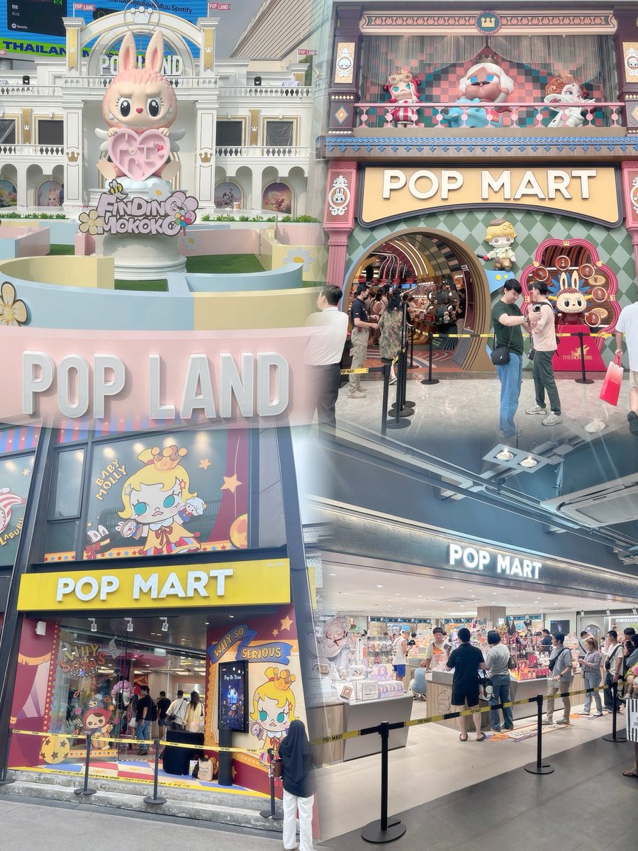 yokunomu_wanwan's tweet image. 一日でタイ･バンコクの３店舗&amp;amp;POPLANDの下見行けた❣️

#POPMART #POPLAND