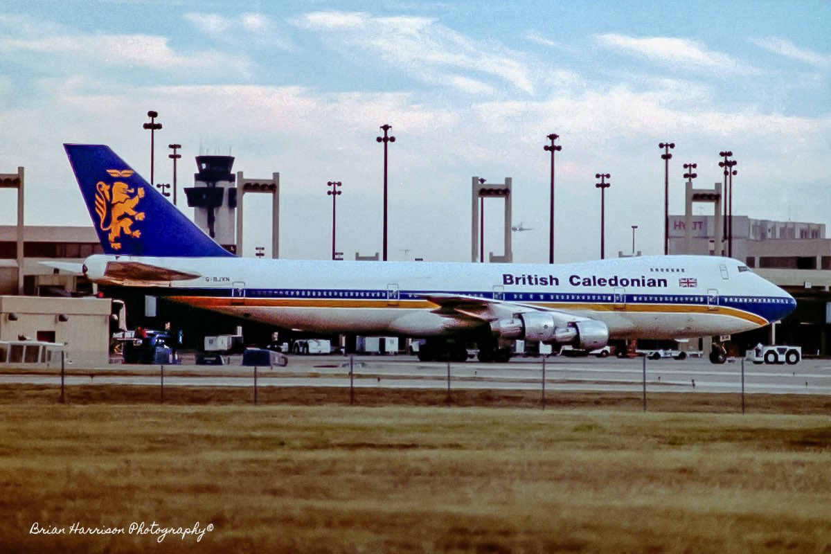 brianharrison72's tweet photo. British Caledonian Airways Boeing 747-230B, G-BJXN DFW/KDFW December 1984. @DFWAirport #dfwyes @BCalStewardess https://t.co/BaweoO6eQB