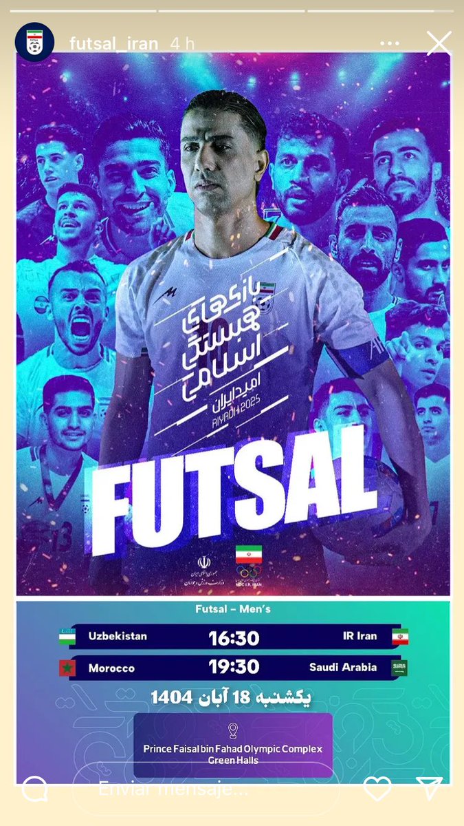 davidramosb13's tweet photo. Clasificados para la Final de #IslamicGames 
Riyahd2025# 
#ISSA
#Seguimos😃🌹🇮🇷💪 https://t.co/3OFv0WKtc3