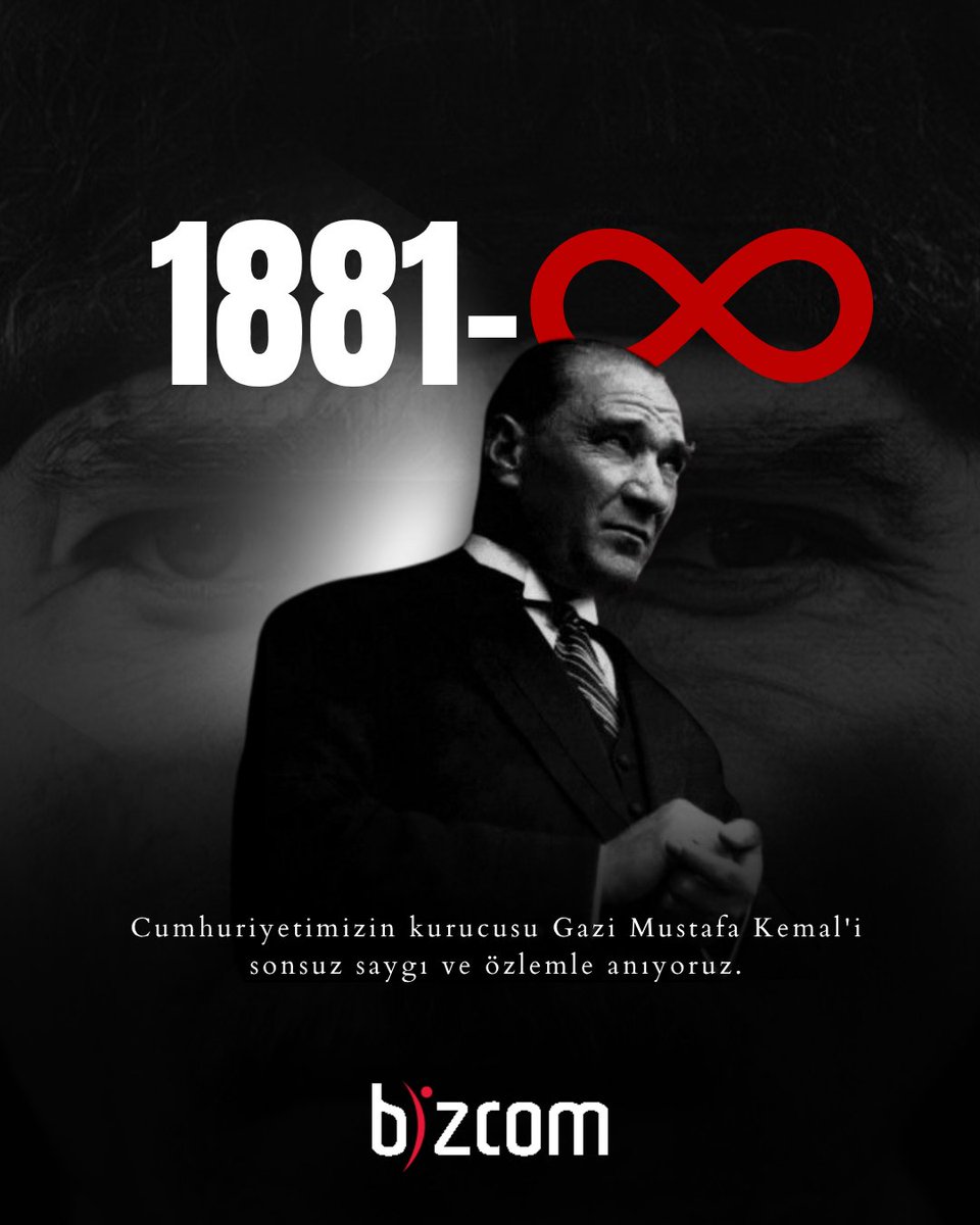 bizcomtr's tweet photo. Cumhuriyetimizin kurucusu, büyük önder Gazi Mustafa Kemal Atatürk’ü, aramızdan ayrılışının 87. yılında saygı, minnet ve özlemle anıyoruz.

#10Kasım #Atatürk #SaygıveÖzlemle #Bizcom https://t.co/Jhgkk5h1UO