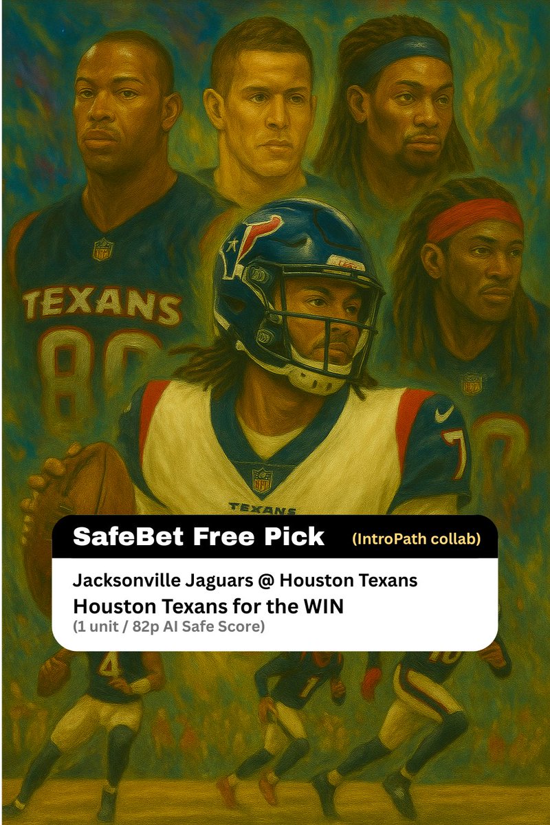 SafeBet’s AI is telling that the Texans are about to shock a lot of people tonight…🔥
Keep your eyes on Stroud. This one’s gonna flip fast. 
(Get all your NFL picks at IntroPath.app 🧬 voted AI Software of November)