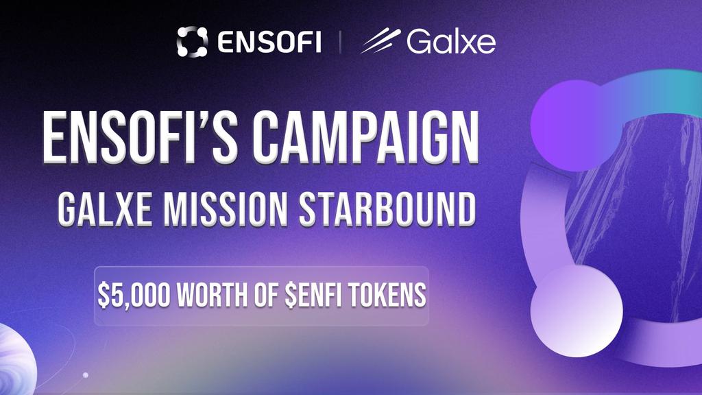 Aminusuperfan's tweet image. New Quest Live on @Galxe

@Ensofi_xyz teamed up with @Galxe for Mission Starbound  a quest packed with rewards.

Join and complete all the tasks in the collection to enter the $5,000 $ENFI prize pool.
