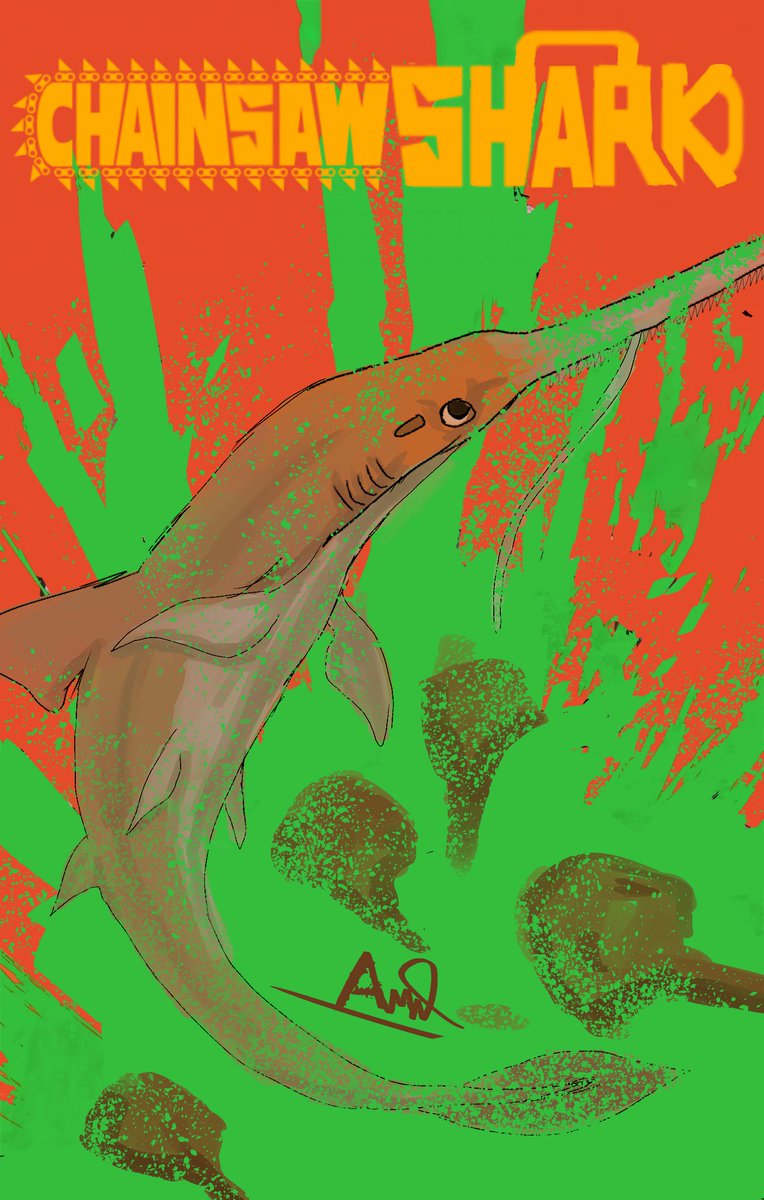 Aikqanawin's tweet photo. Pochitaserra 
#chainsawman #paleoart (?) https://t.co/EJR08AFw9X