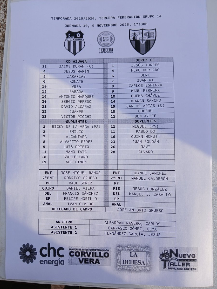 ⚽️Duelo de clásicos de nuestra 3a‼️

<a href="/cdazuaga/">CD Azuaga</a> y <a href="/JerezClubFutbol/">Jerez C.F.</a> buscan la victoria tras empatar en la anterior jornada. Los locales quieren seguir en playoff, y los visitantes alejarse del descenso.

📻Te lo contamos en Canal Extremadura Radio, Twich y <a href="/enjuegoCEX/">Extremadura en Juego</a>‼️