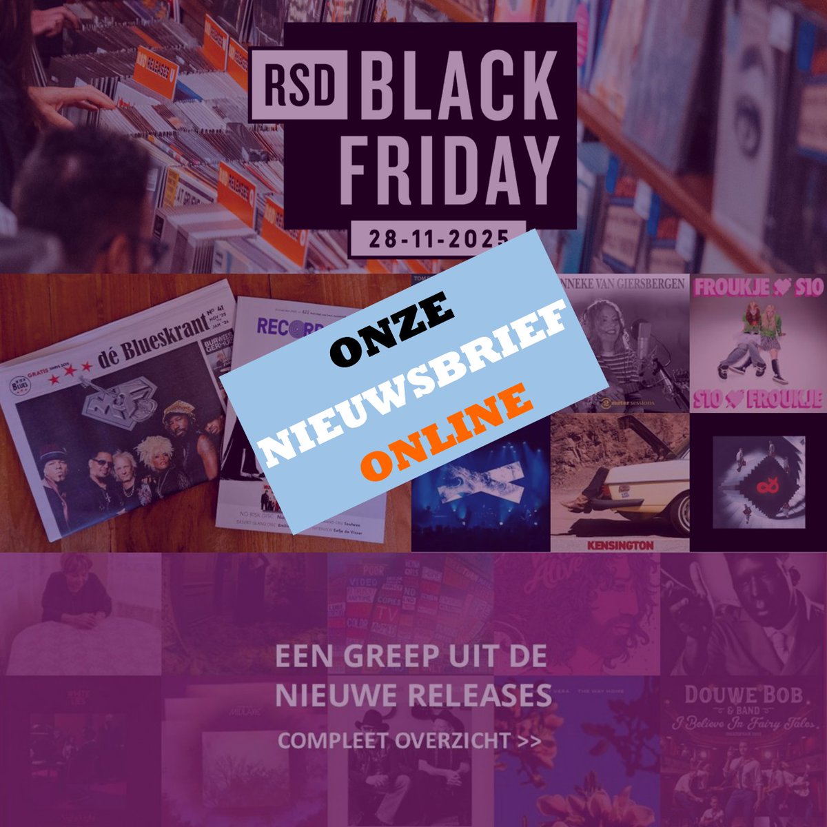 📬 Verse nieuwsbrief!
Nieuwe releases, Black Friday komt eraan (tip ons voor 13/11!), verwachte albums van o.a. Froukje &amp; S10, Kensington &amp; Anneke van Giersbergen — én de nieuwste RecordZine &amp; Blueskrant.
👉 Lees ‘m hier: mailchi.mp/4c578d5d7214/e…