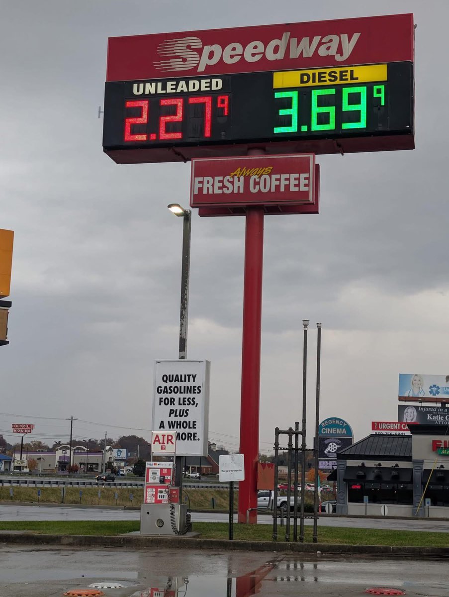 Speedway in London Kentucky how much is gas where you live?