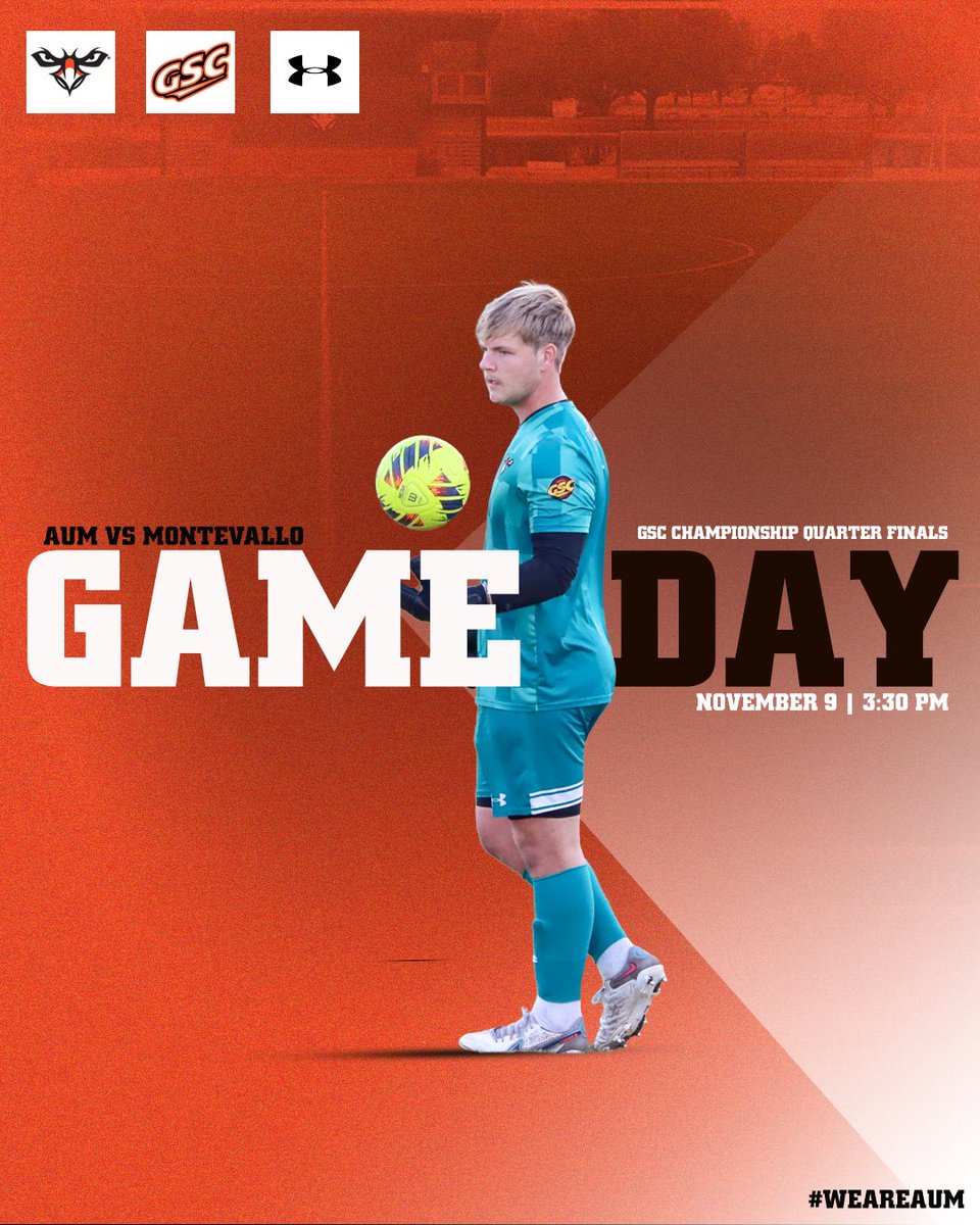 AUMWarhawksMSOC's tweet image. 𝐖𝐀𝐊𝐄 𝐔𝐏, 𝐈𝐓'𝐒 𝐐𝐔𝐀𝐑𝐓𝐄𝐑𝐅𝐈𝐍𝐀𝐋𝐒 𝐃𝐀𝐘!🤭🔥

🆚 - Montevallo
📍- AUM Soccer Complex
⏱️ - 3:30
📊 - tinyurl.com/4jken3hp
📺 - tinyurl.com/mr2d77rs
🤝 - Walk-Ons for AUM Students 
🎟️ - Complimentary admission courtesy of AUM Athletics

#WeAreAUM | #NoMessing