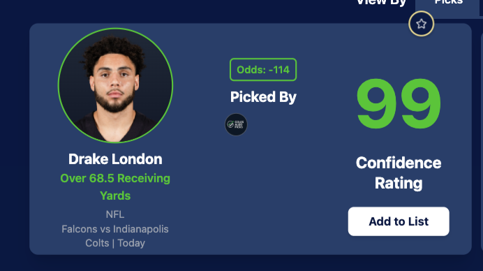 Project_Parlay_'s tweet photo. 🔥 Premium already hitting early!

Drake London Over 68.5 Receiving Yards (-114) 💰

Confidence Rating: 99/100

Falcons vs Colts 📈

London continues to be the go-to target in this offense — and the model nailed it.

CASHED ✅💸
#ProjectParlay | #ColesAlgoPicks | #NFLPicks | #SportsBetting