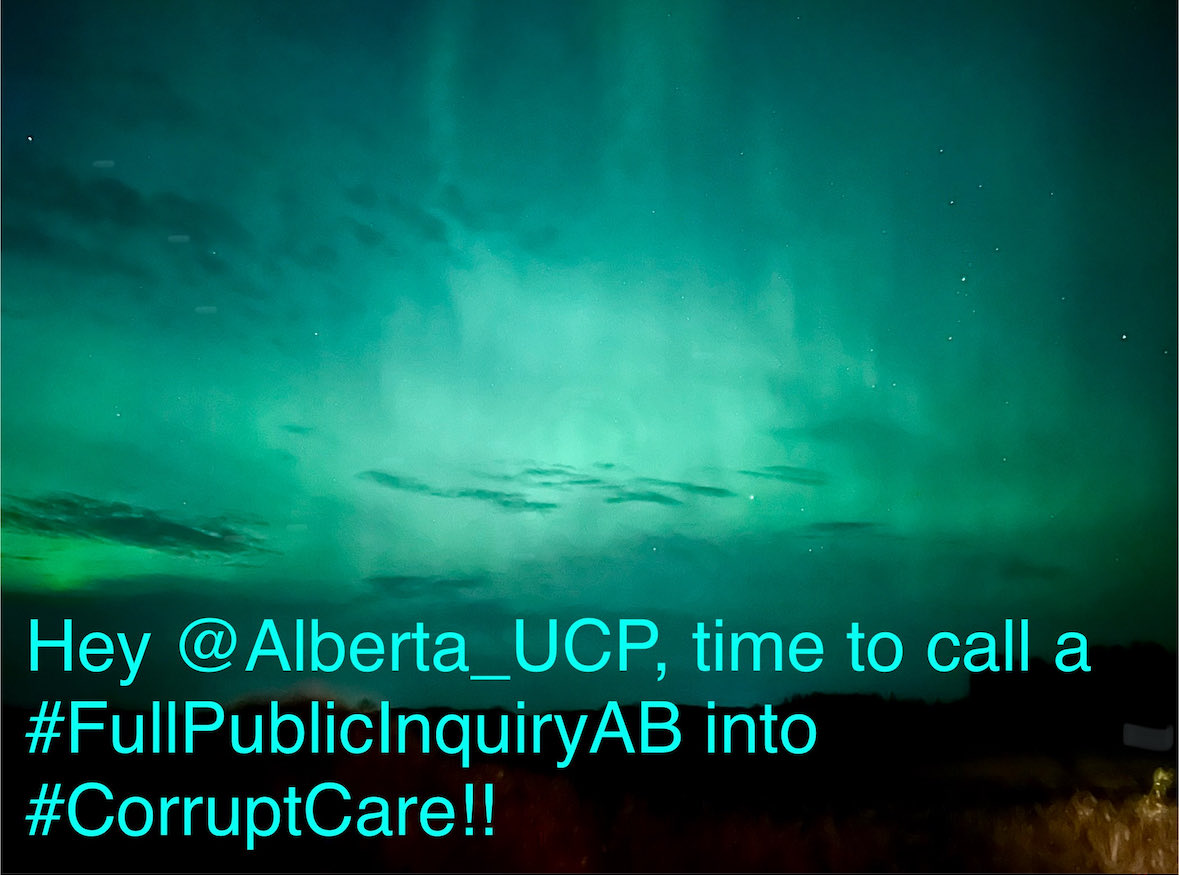 Day 42:

Hey <a href="/Alberta_UCP/">United Conservative Party of Alberta</a>, time to call a #FullPublicInquiryAB 
 into #CorruptCare. 

Tweeting EVERY SINGLE DAY until they call for a full public inquiry with #SubpoenaPower! 

#Alberta #UCP #RedforEd #ISupportTeachers #ISupportNursingCareStaff <a href="/ABDanielleSmith/">Danielle Smith</a> #GeneralStrike