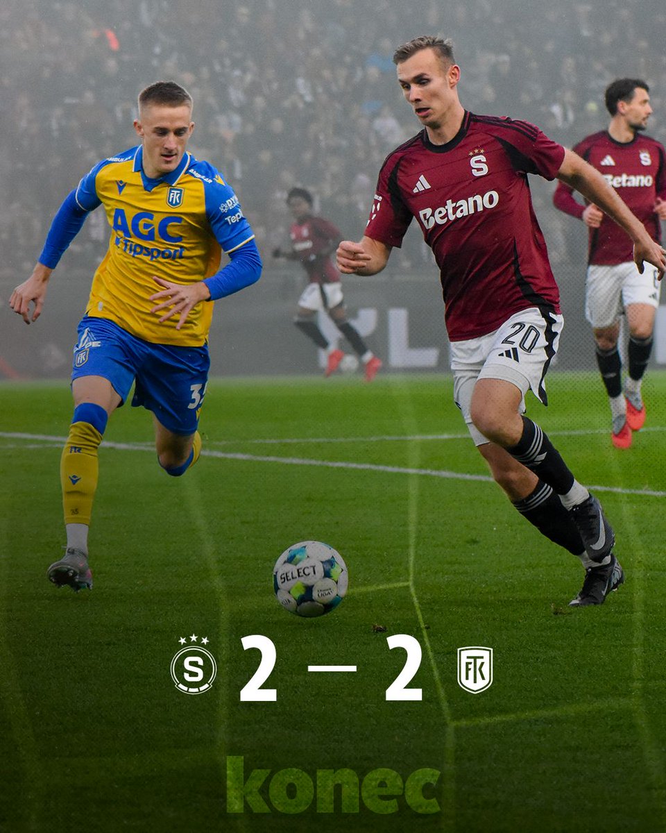 FK_Teplice's tweet photo. ℹ️ Utkání se Spartou končí na Letné 2:2.
#️⃣ #fkteplice #chanceliga #ACSTEP https://t.co/KeJX7seAG5