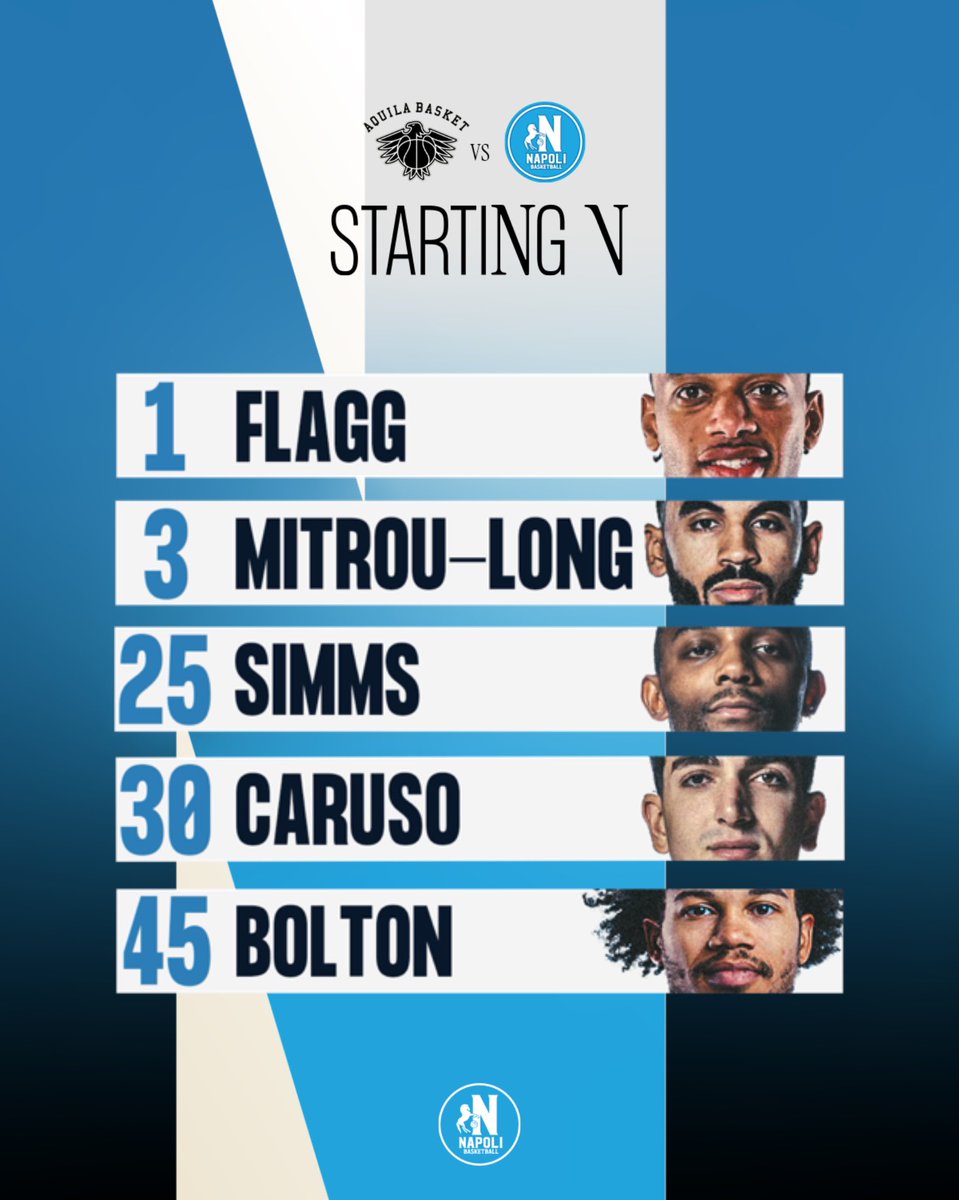 basket_napoli's tweet image. 𝗦𝗧𝗔𝗥𝗧𝗜𝗡𝗚 5️⃣🏀

Aquila Basket Trento 𝗩𝗦 Napoli Basket

#NapoliBasketball | #DestinationNapoli | #Starting5 💙