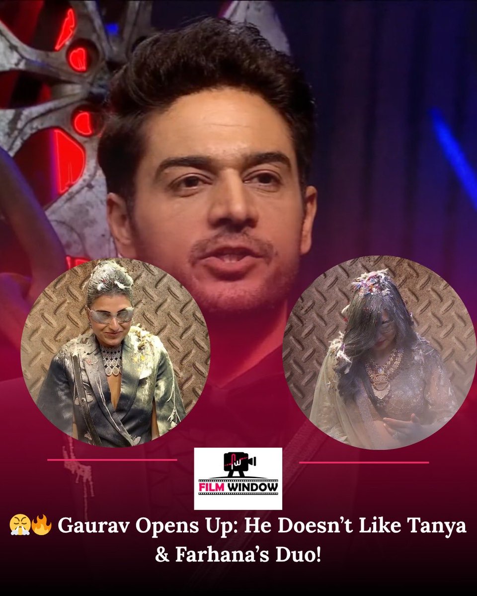 Filmwindow1's tweet image. The house just got a new tension twist! ⚡
In a candid moment, Gaurav admitted he’s not a fan of the growing bond between Tanya and Farhana. 😳
#BiggBoss19 #Gaurav #TanyaManiktala #Farhana #BB19Drama #HousePolitics #WeekendKaVaar