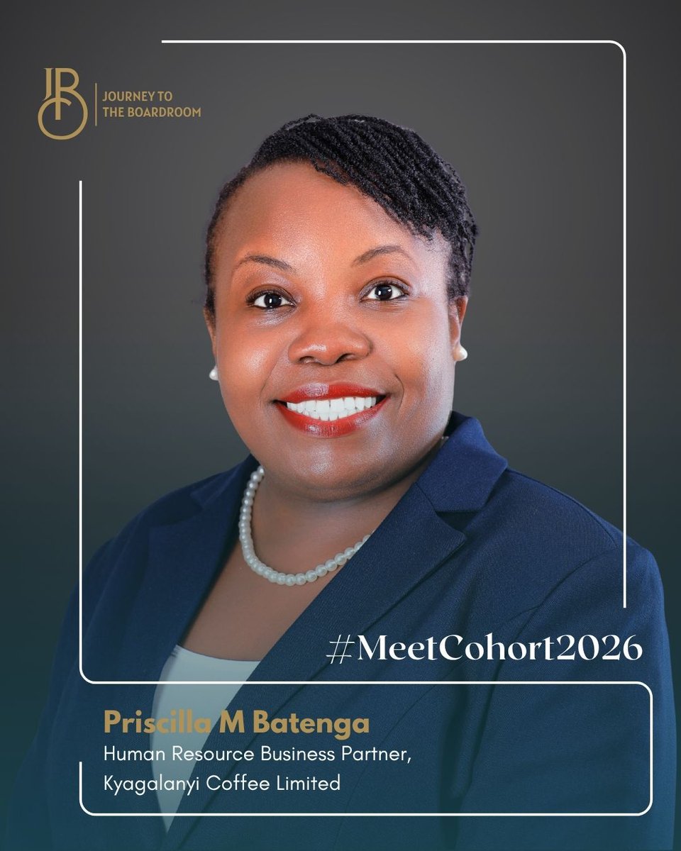 Priscilla joins the <a href="/JTBoardroom/">Journey To The Boardroom</a> 2026 cohort blending strategic leadership, technical expertise &amp; a passion for sustainability. She holds an MBA from ESAMI.

She is currently the HR Business Partner <a href="/kyagalanyicoffe/">Kyagalanyi Coffee</a> &amp; is a catalyst for talent development.

#JTB2026
#Leadership