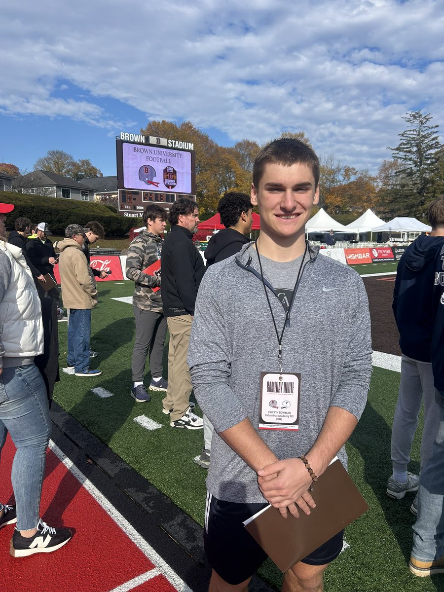 2008gjb's tweet photo. Thank you to @coachDjackson1 , @CoachPDeCapito, @BrownHCPerry , and @BrownU_Football for the amazing hospitality yesterday! Hope to be back soon, and go Bruno!🐻 #GrownHere 

@CACoachMiller @ColumbusAcademy @CA__Football @CAathperf @AcademyVikings https://t.co/JUvCnr54qz