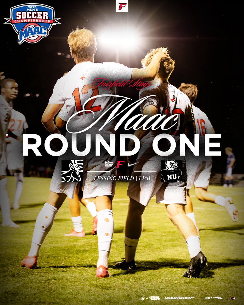 Playoff soccer today on Lessing Field!
 
🎟️ fairfieldstags.com/tix
📺 <a href="/ESPNPlus/">ESPN+</a>
🎥 bit.ly/4nS06HX
🌎 fairfieldstags.com/watch
📊 bit.ly/47OpvfO
 
Free admission for <a href="/FairfieldU/">Fairfield University 🦌</a> students with a StagCard

🤘⚽️