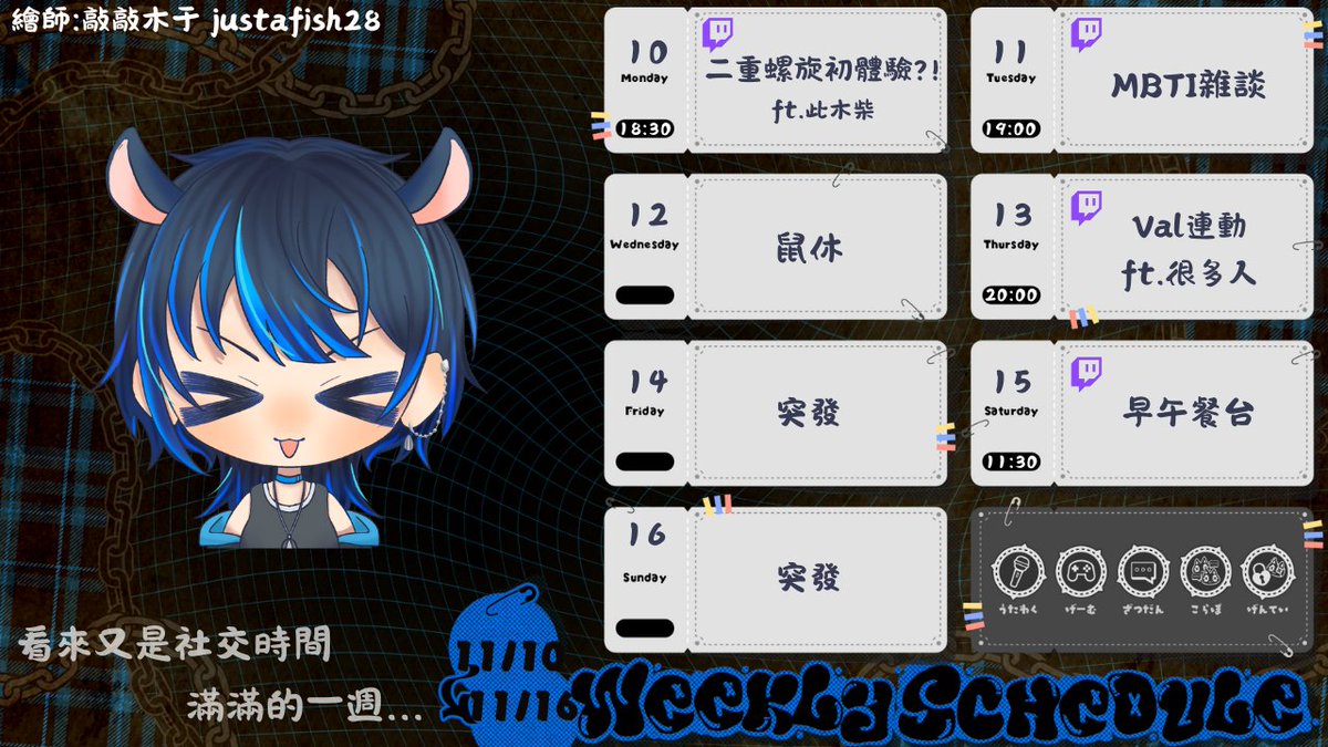 11/10-11/16周表 看來又是肝鼠的一周