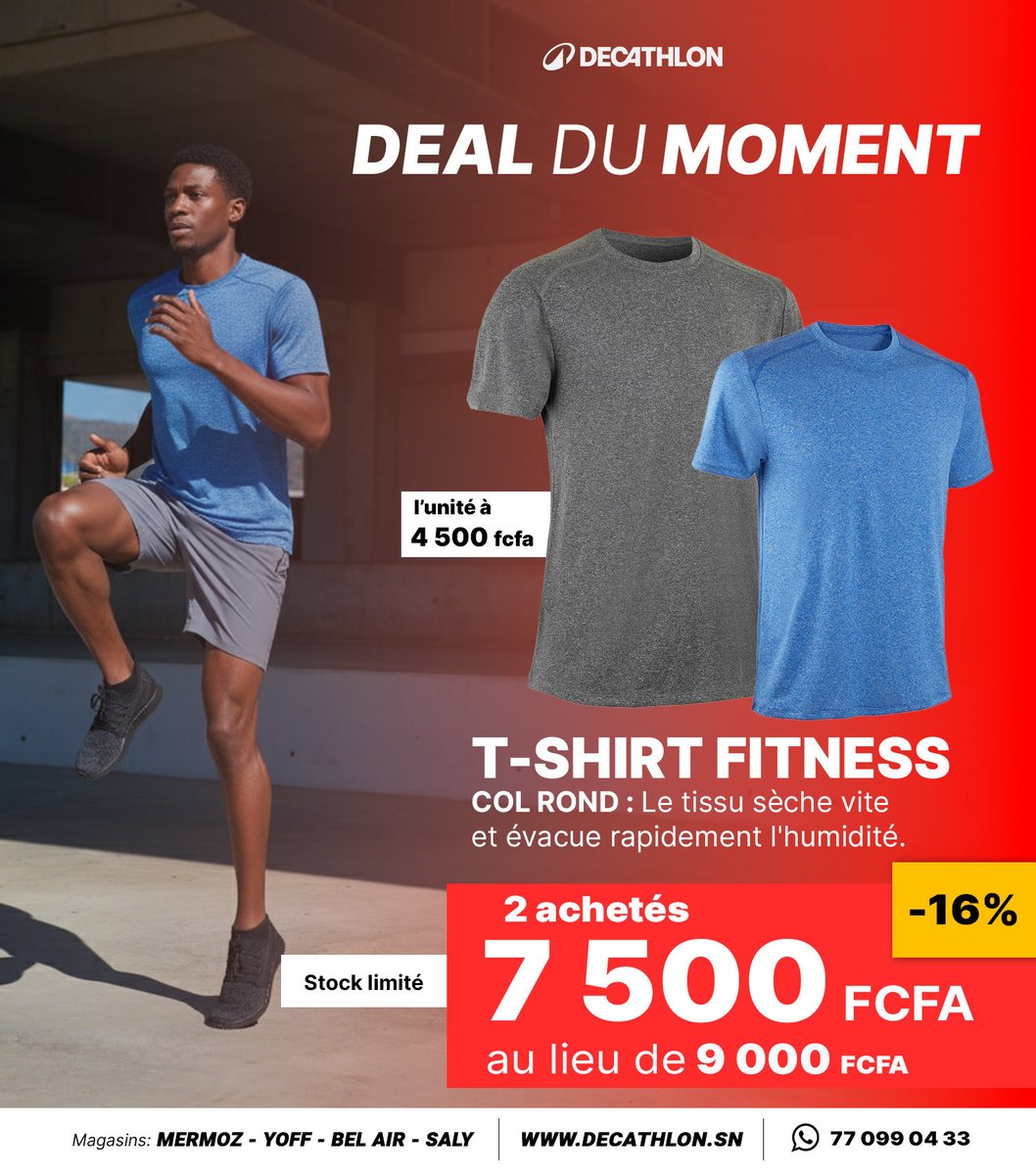 Des essentiels sport à prix réduits 🏋️‍♂️
C’est le moment de faire de bonnes affaires chez Decathlon !

Rendez-Vous vite en magasins, sur le site decathlon.sn ou sur whatsapp au 77 099 04 33 pour commander ! 😁🙂‍↔️

#tagatyaramnieuplawar #readytoplay #sport