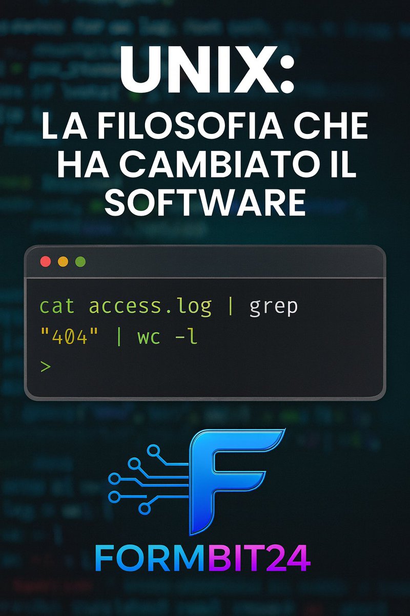 Formbit24's tweet image. Unix: la filosofia che ha cambiato il software.
Segui FORMbit24 per altri contenuti tech, curiosità e tutorial. Metti mi piace se ti è piaciuto questo approfondimento. Condividi con chi ama la programmazione e la cultura digitale. youtube.com/shorts/5BT_tDB…

#Formbit24 #Unix