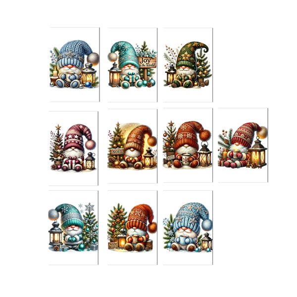 bluemorningexpressions.myshopify.com/products/10-ha… @Bluemorningexpressions #HandmadeGnomeChristmasCardsNoteCards #ChristmasGiftIdea #BMECountdown
