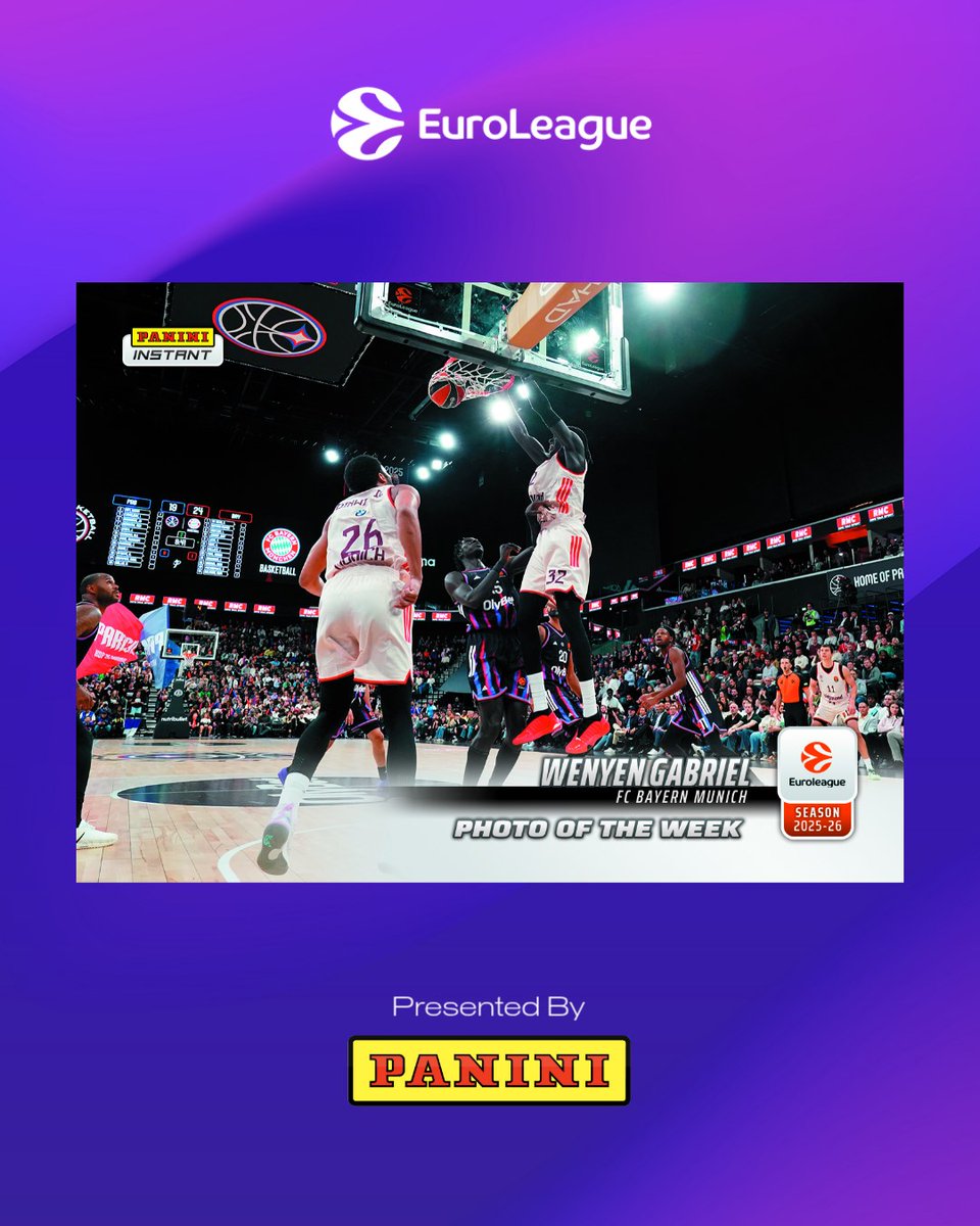 EuroLeague's tweet image. .@PaniniAmerica  presents the Photo of the Week 📸

@WenyenGabriel  POSTER 😤

Make sure to grab yours every Monday at PaniniAmerica.net 

#InstantCards I #euroleaguebasketball