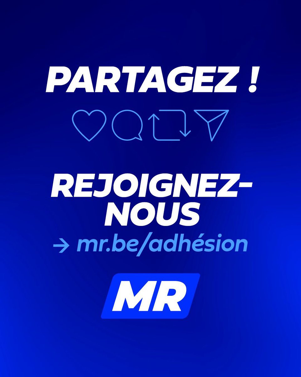 🇧🇪 Envie d’un pays qui récompense le travail, défend les libertés et agit avec courage ?

💙 Soutenez nos idées, faites-les vivre !

📨 Likez, commentez, partagez et parlez-en autour de vous.

🙌 Chaque geste compte pour faire avancer nos valeurs.

✍🏼 Rejoignez-nous dès