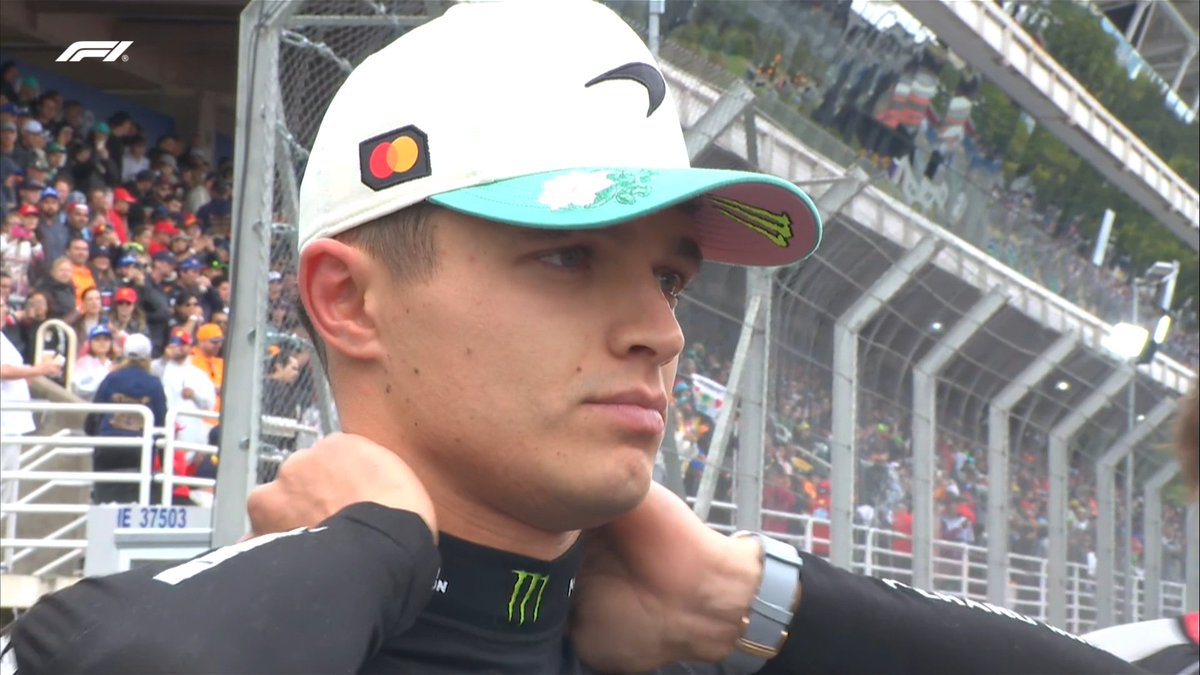 F1's tweet image. Lando's limbering up... 

The championship leader and polesitter

#F1 #BrazilGP