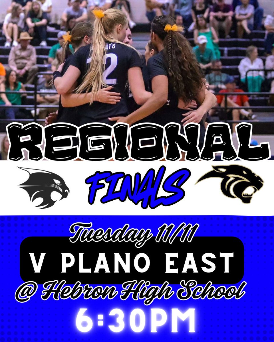 🚨 REGIONAL FINALS INFO 🚨

⭐️ TUESDAY 11/11⭐️

📍Hebron High School 
     4207 Plano Pkwy
     Carrollton, TX  75010
     United States 

⏰ 6:30pm