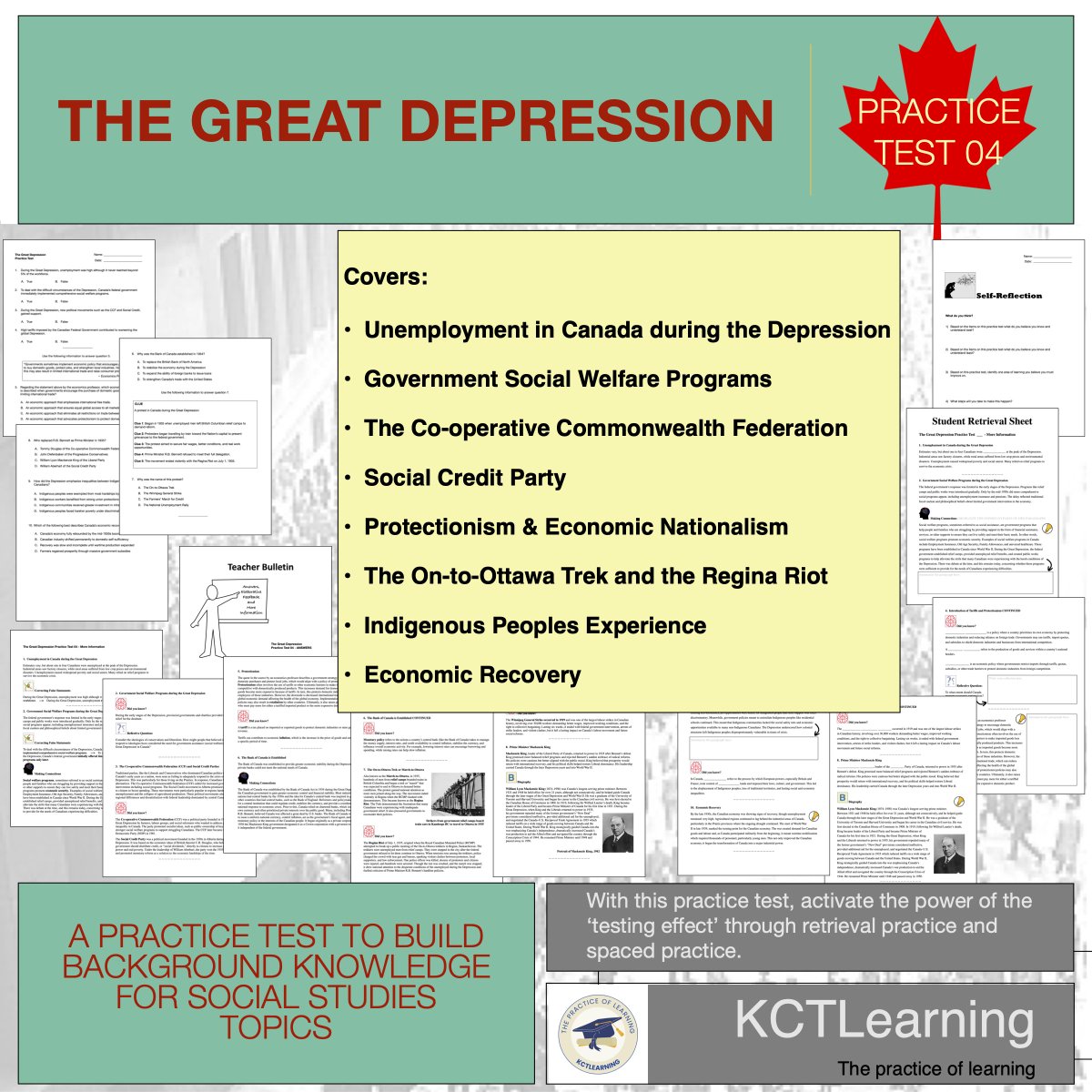 KctLearning's tweet image. For your #Canadianclassroom: The Great Depression Quiz/Test 4: Social Credit | CCF | Economic Nationalism teacherspayteachers.com/Product/The-Gr…              #tpt #afl #u #ata #bctf #stf #mbteachers #onted #HistoryTeachers #WorldHistory #SocialStudies #CanadianStudies