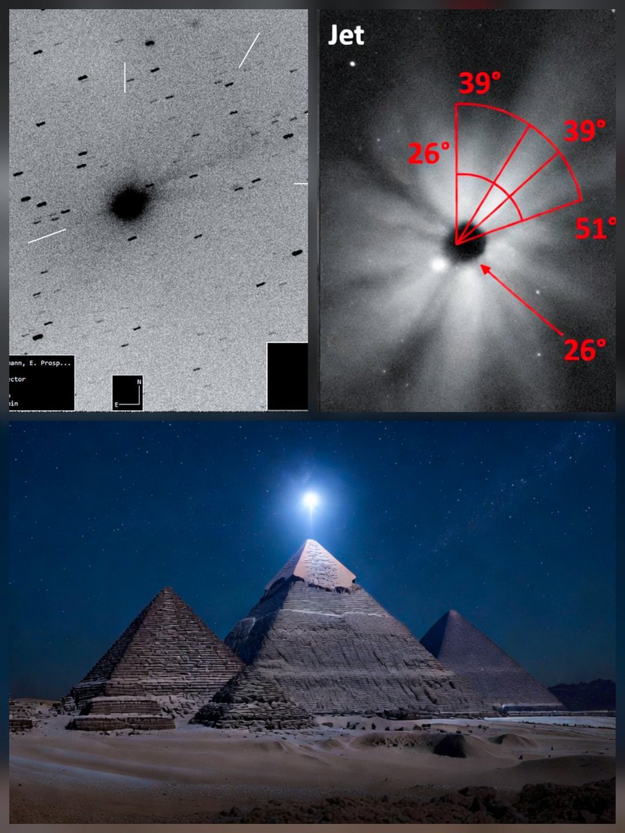 🚨 3I/ATLAS BREAKING: IT FIRED SEVEN jets—each angled EXACTLY like the Giza Pyramids 😱

Ancient Egyptians built pyramids to track the stars… and now a comet is mirroring them in real time?!

Christmas Eve 2025: 3IATLAS will CROSS the Great Pyramid’s sky angle.

Coincidence? Or