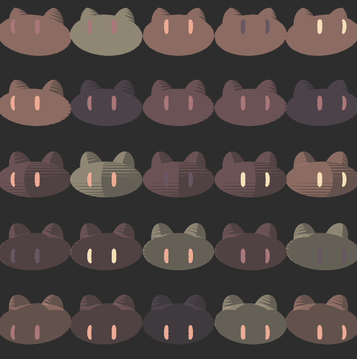 senbaku's tweet image. ellipsoid() cats🐱
#p5js #dailycoding #creativecoding #generativeart