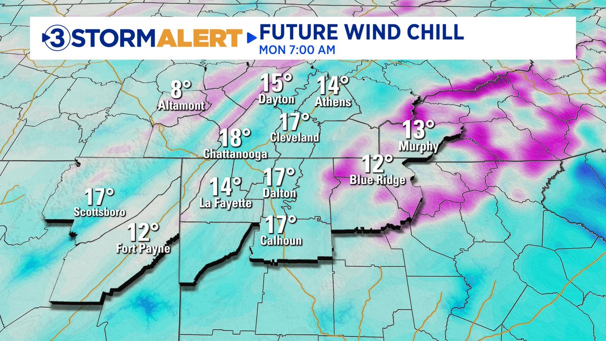ClayLocal3's tweet image. DANGEROUS WIND CHILLS TOMORROW MORNING ‼

Wind chills tomorrow morning are going to be BRUTAL. Gusty winds out of the northwest will make it feel like the single digits in the higher elevations and teens here in the valley.
