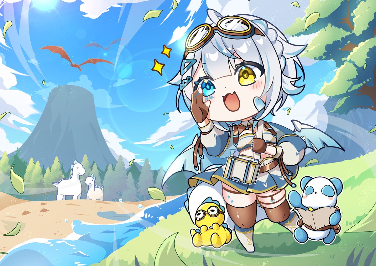 『新衣装で新たな冒険へ❕』

味噌煮先生(  #FuuuuunHjan )に新衣装サウちゃんのSDイラストを描いてもらいました!!
とても可愛いイラストをありがとうございます❕🦖🩵

 #天唄サウ  #サウスケッチ