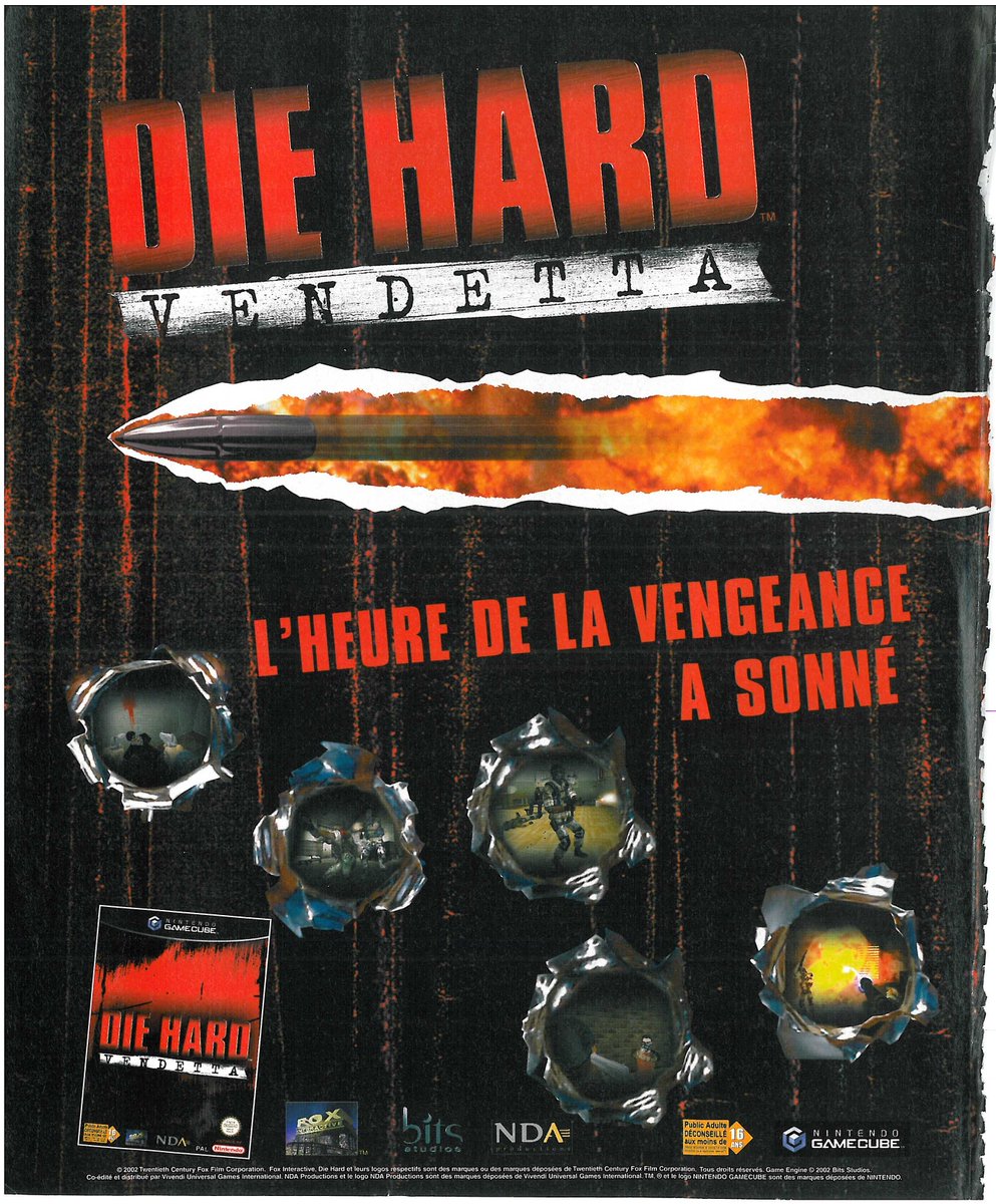 AllmightoFranky's tweet photo. La publicité papier du jour spécial #GameCube,bonjour!Pubs récup dans les pages d'un #Nintendo le magazine officiel de 2002!Le règne du feu inspiré du film,le banger #SupermarioSunshine #007NightFire et #DieHard Vendetta!!#retrogaming #oldschool #culturepub #NLMO #2000s https://t.co/cJUIeaex1c