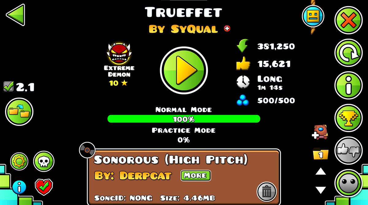 TRUEFFET 100% (TOP 85)
new second hardest yay!!!!!
youtu.be/zlR_SfrT4lk