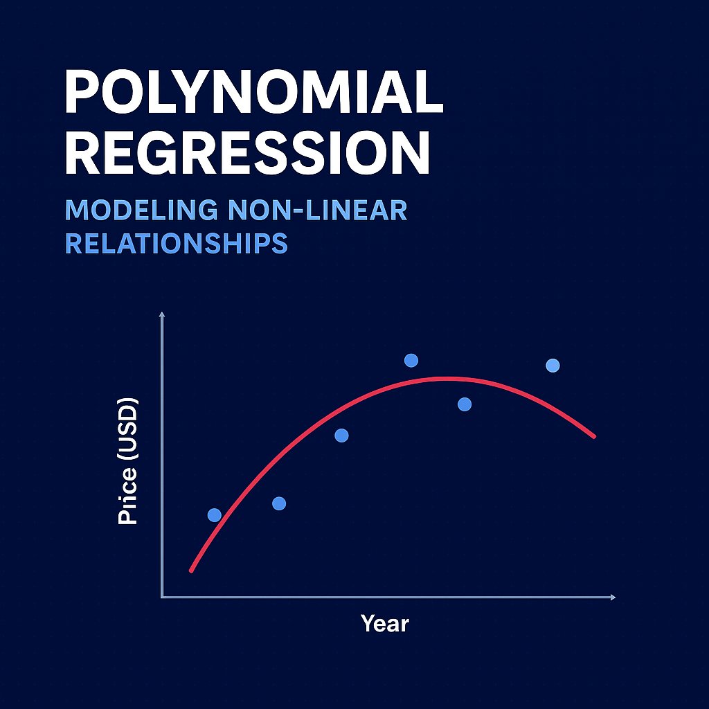 MouzanR10223's tweet image. Today, I explored Polynomial Regression — a powerful extension of Linear Regression that helps capture non-linear relationships in data.
Sometimes, real-world data doesn’t follow a straight line — it curves.

#MachineLearning #Python #PolynomialRegression #DataScience