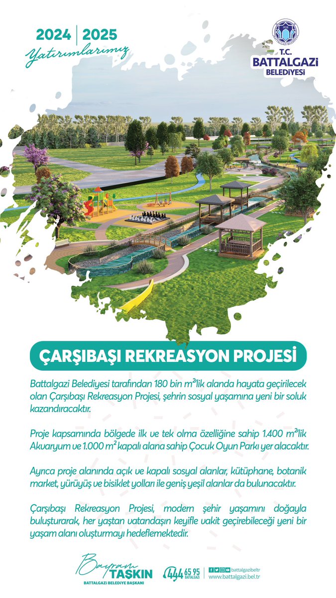 📌 Çarşıbaşı Rekreasyon Projesi 🌳 🌲
180 bin m²’lik alanda yapımına devam ettiğimiz Çarşıbaşı Rekreasyon Projemiz, modern şehir yaşamını doğayla buluşturarak, her yaştan vatandaşımızın keyifle vakit geçirebileceği yeni bir yaşam alanı olacak.